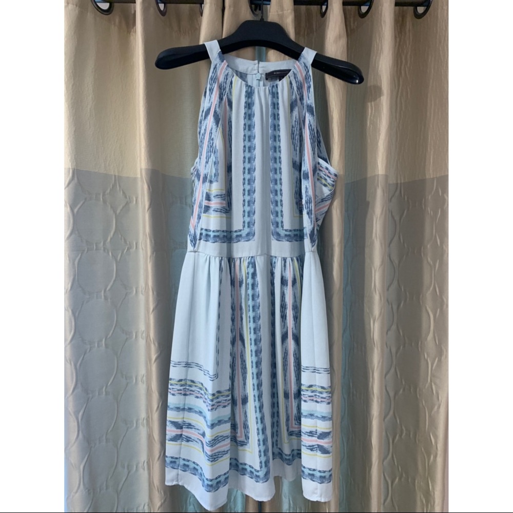 BCBG Maxazria Blue Printed Short Dress